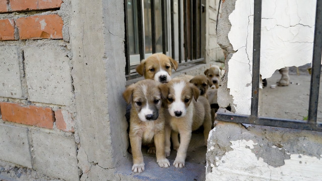 Rescatan a cuatro cachorros atrapados